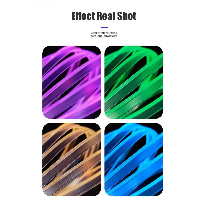 1/2/3/4/5M Auto-Innenraum RGB LED Lichtleiste Umgebungsneon Unsichtbares Licht USB Glasfaser Atmosphärenlampe unterstützt APP-Steuerung