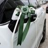 8 Stück Hochzeitsauto Gläser Dekorative Schleifen Hängende Künstliche Seidenblume Türgriff Dekorationen für Brautfahrzeug