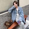 Women's Light Blue Denim Jacket - Korean Retro Style, Versatile for Spring and Autumn, Casual BF Fashion Trend.