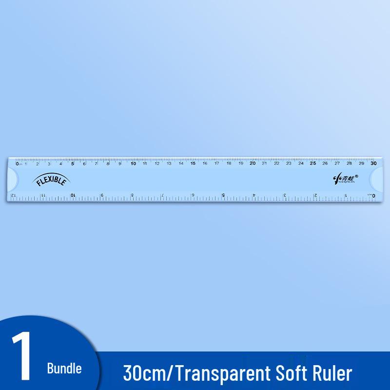 Riglă Moale Multifuncțională – Ondulată și Dreaptă, 15cm/20cm, Plastic Transparent pentru Elevii din Clasa I