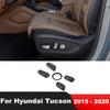 Car Seat Adjustment Switch Button Cover Trim For Hyundai Tucson 2015 2016 2017 2018   Carbon Fiber Interior Accessories