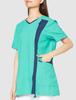 Zipper Scrub for Industrial MK0038 Emerald Green X Navy LL [Michelle Cran] Women's [Anti-transparent/Anti-static/Anti-bacterial/Suitable Washing] C-62