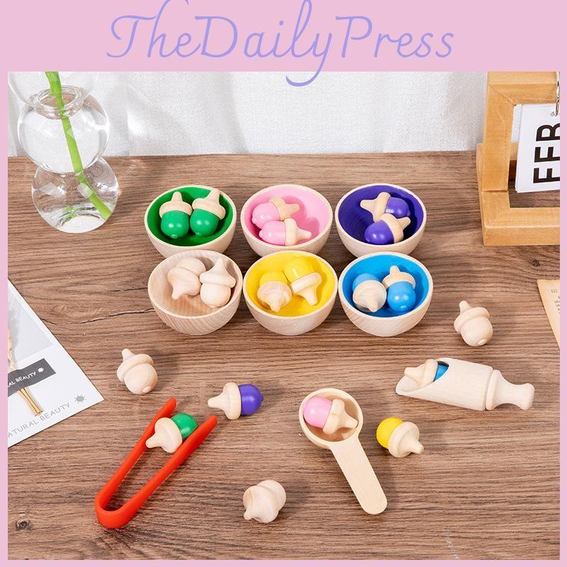 Cups Wooden Counting For Children Educational Play Early Learning Festival Gift