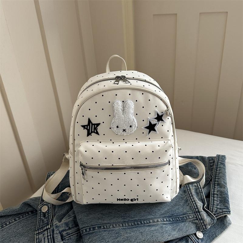 Schoolbag Korea Sweet Polka Dot Travel Backpack Women's Bag 1011 New Trendy Fashion Cartoon School Bag Cartoon Rabbit Backpack