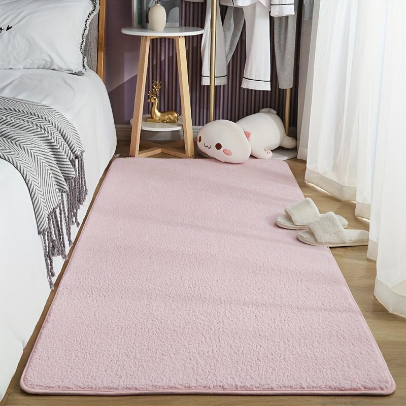 Velvet Shaggy Solid Color Mat, Indoor Decorative Mat, Fluffy Mat, Suitable for Bedroom Living Room Leisure Area Bedside  Puffy Mat Fashion Soft Mat