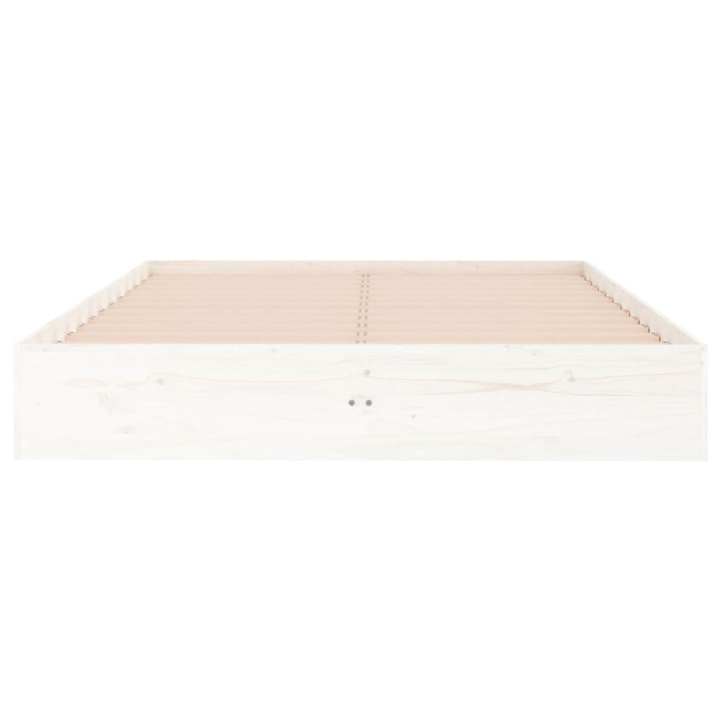 vidaXL Massivholzbett Weiß 140x190 cm
