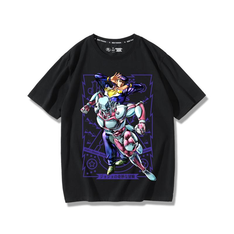 JoJo's Bizarre Adventure anime potlač postáv letné pánske 100% bavlnené tričko vonkajšie ležérne pohodlné trendové streetwear