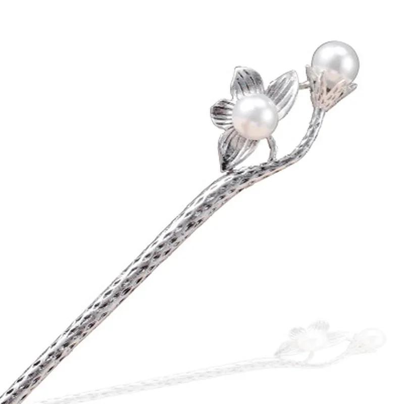 Retro Fashionable Women's Hair Clip Chinese Style Imitation Pearl Hairpin with Chinese Elements Girls Elegant Sweet Accessories