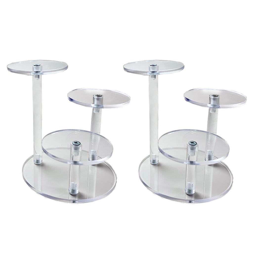 HAMILO Acrylic Display Stand, Jewelry Display Stand, Pedestal, Set of 2