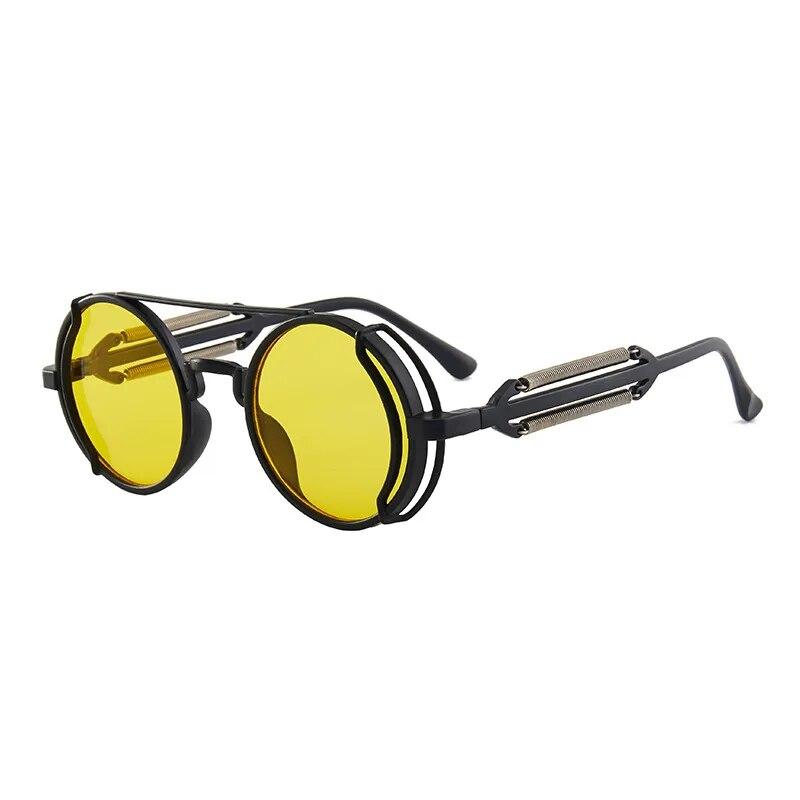 Classic Gothic Steampunk Sunglasses Luxury Brand Designer Men and Women Retro Round Pc Frame Sunglasses