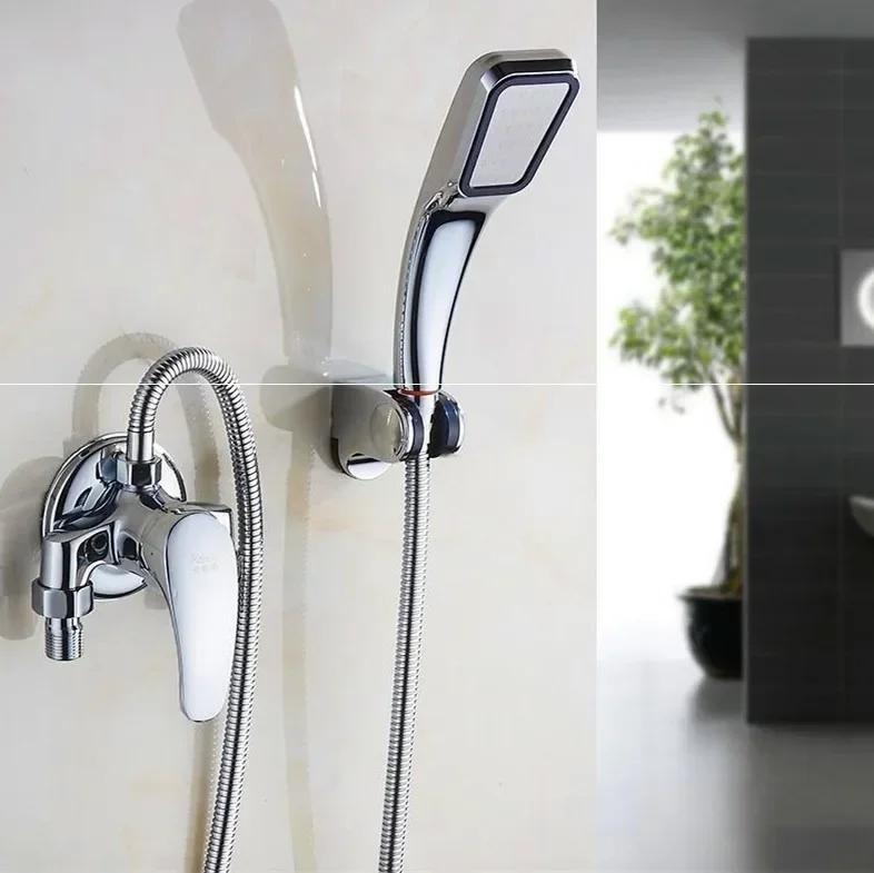 Universal Bath Shower Mixer Taps Deck Mounted Chrome Valve and Cold Mixing Valve Replacement Bathroom Shower Accessories