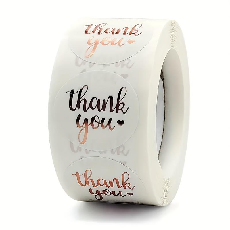 

Golden Foil Wedding Thank-you Stickers - White Paper Labels for Gift Packaging