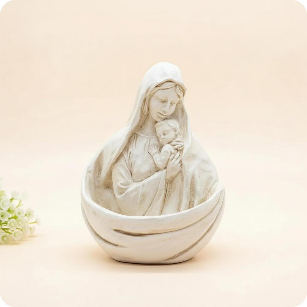 Mother and Child Figurine Resin Parent Offspring Statue White ParentChild Relationship Sculpture