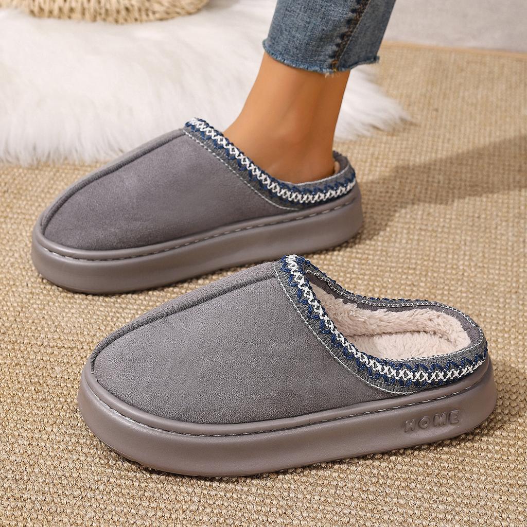 Cotton Slippers Autumn and Winter Home Slippers Outdoor Non-slip Cotton Slippers Warm Plush Indoor Home Thick Bottom