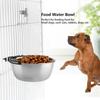 Stainless Steel  ing Food Water Bowl Feeder for Cat Pet Dog Puppy Crate Cage (S)