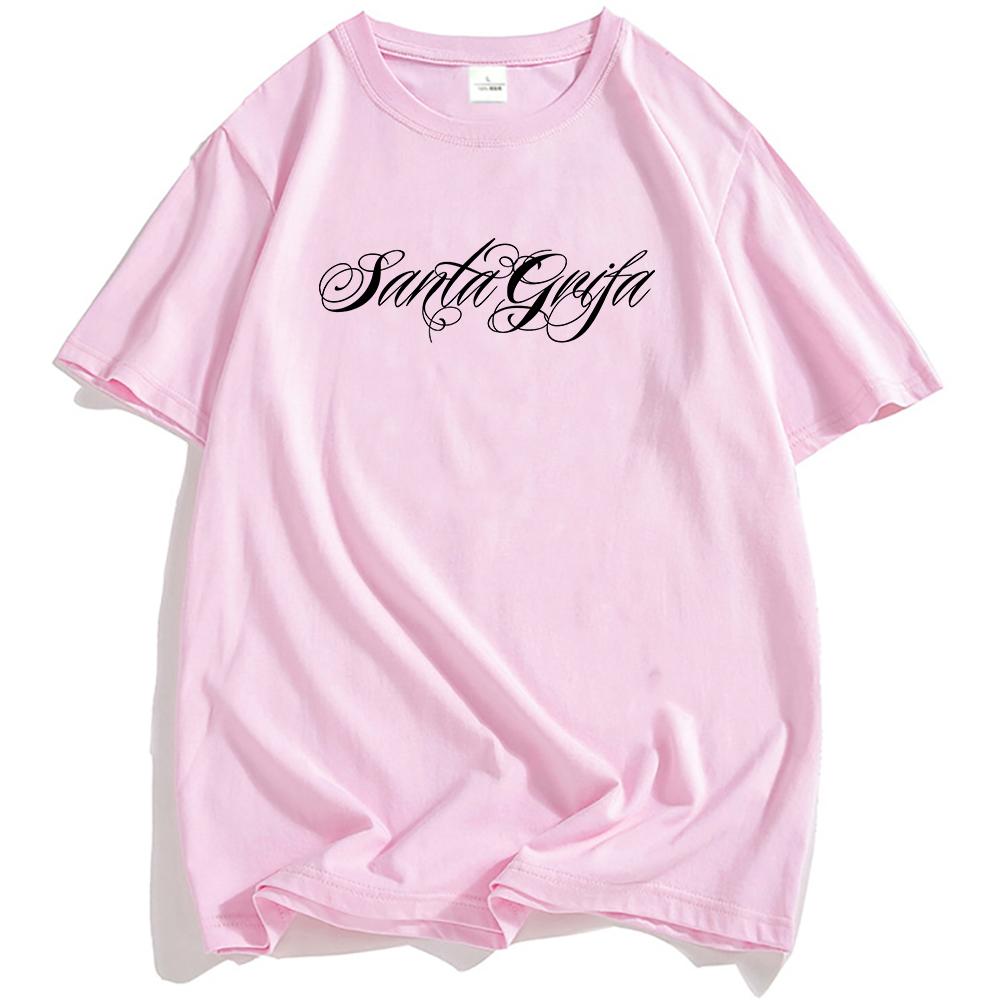 Music Group LA SANTA GRIFA Tshirts Short Sleeve Cotton Male T-shirt Casual Fashion Unisex Streetwear Hip Hop Men Women Clothing