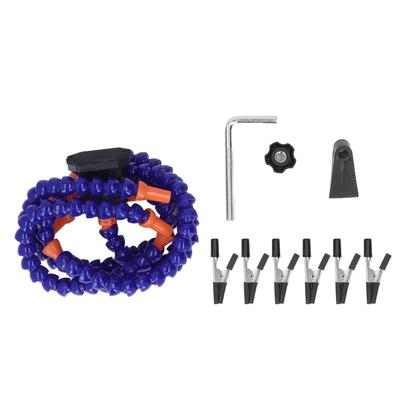 Stacja Pomocnicza do Lutowania PCB Elastyczne Ręce Trzecia Ręka Narzędzie do Warsztatu Rzemieślniczego 5 Pazurów Niebieska