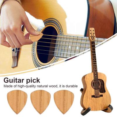 Holz Gitarrenplektrum Aufbewahrungsbox mit Ständer 3 Gitarrenplektren Ukulele Bass Akustik Folk E-Gitarre Beat Pick Plektrum