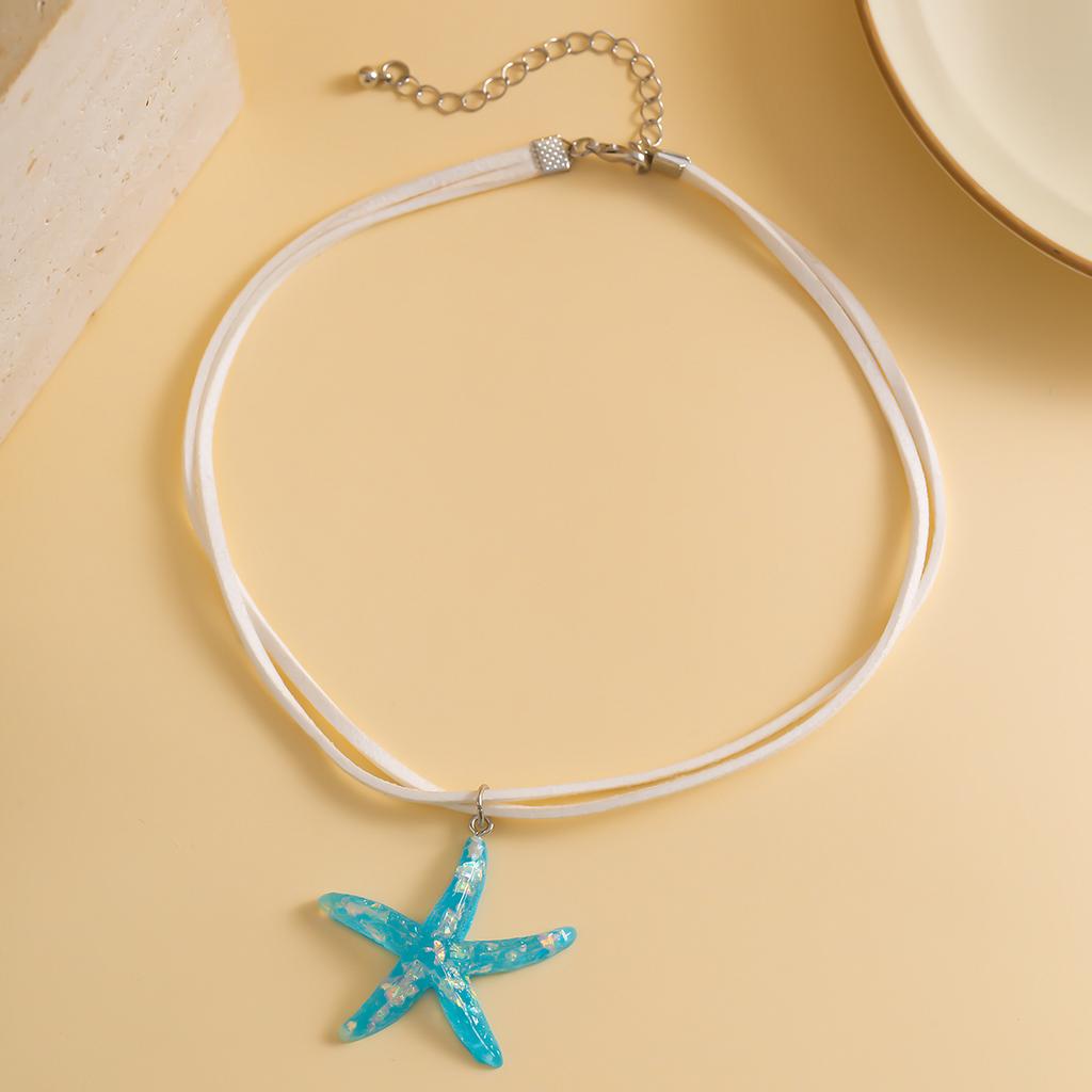 Y2k Large Resin Starfish Pendant Necklace for Women Trendy Summer Beach Vacation Jewelry On Neck 2025 Fashion Accessories Female