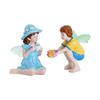 Boy and Girl Figurine Set Glowing Couple Figurines Cute Cartoon Type Miniature Statues