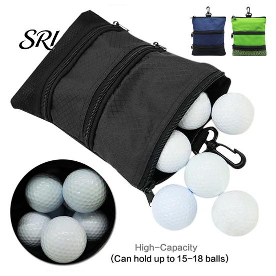 Golfaccessoarväska Bollar med Midjeklämma 3 Fickor Vattentät Nylonficka Tee Verktyg Organizer Påse Hållare Herr Dam Entusiaster Gåva Förvaring