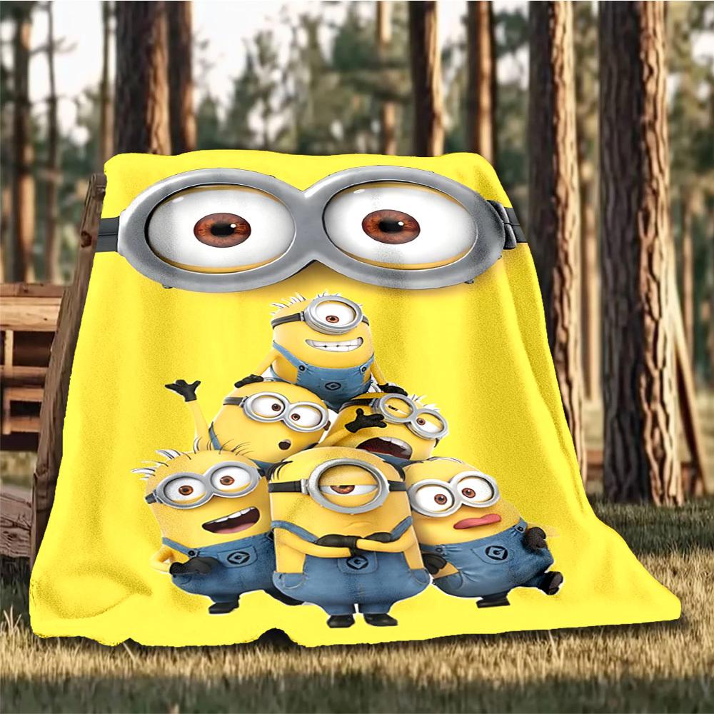 1 Stück Minions Outdoor Weiche Decke Ultra Plüschig, Warm, Vielseitig und Pflegeleicht für Camping, und