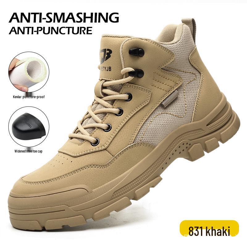 Men's Waterproof, Impact & Puncture-resistant High-top Steel-toe Work Boots; Durable and Comfortable Safety Footwear.