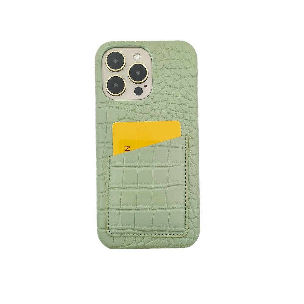 Crocodile pattern is suitable for Apple 15/17/16 mobile phone case insert card 16pro change bag 16promax portable 7