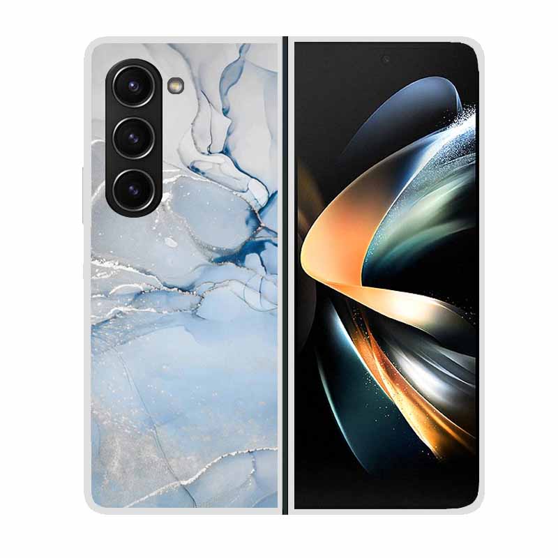 For Samsung Galaxy Z Fold 5 ZFold5 Cases Marble Transparent Shockproof Protection Hard Back Cover For Samsung Z Fold 5 5G Cases