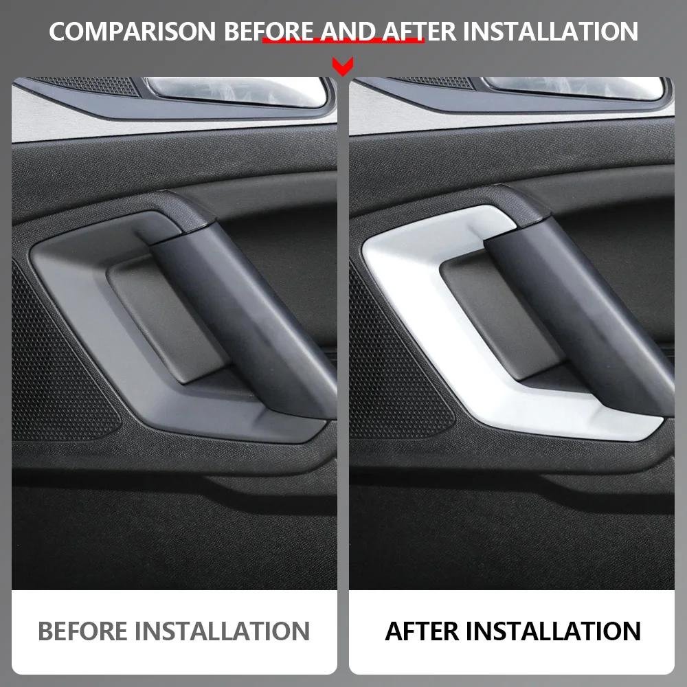 For Peugeot 308s 2014 - 2018 Car Inner Door Handle Cover Door Bowl Frame Trim Sticker Interior Decoration Accessories