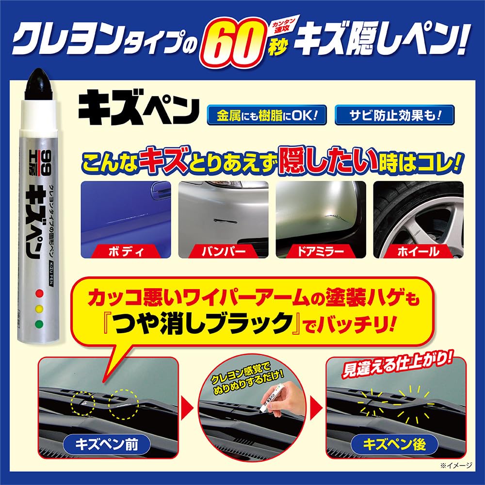 SOFT99 99 Kobo Repair Paint Scratch Pen Matte Black for
