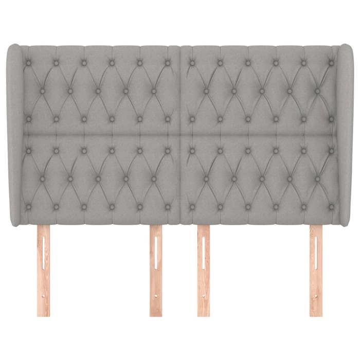 VidaXL Tête de lit avec oreilles Gris clair 163x23x118-128 cm Tissu3118298