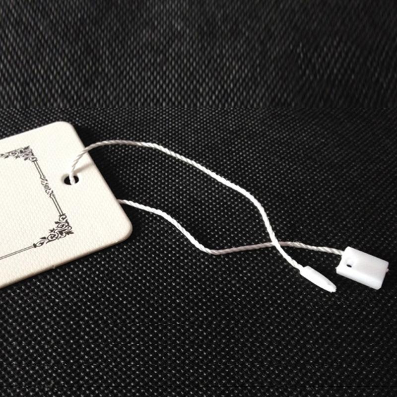 100Pcs Bullet Cotton Thread Tag Rope Hang Tag For Garment Bag Tags Cards String Snap Lock Pin Loop Tie Fasteners