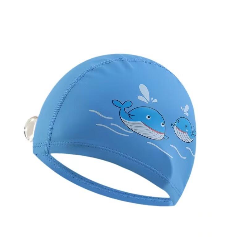 Kids' Cartoon Silicone Swim Cap with Ear Protection