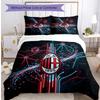 Set Lenzuola Stampa AC Milan 3 Pezzi Morbido Delicato sulla Pelle Lavabile Copripiumino e Federe Set Stagione Unica Camera da Letto
