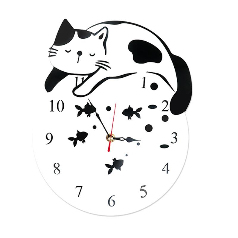 Acryl Katze Wanduhr Leise Nicht-Tickend Hängender Timer Für Zuhause Büro Schlafzimmer Bibliothek