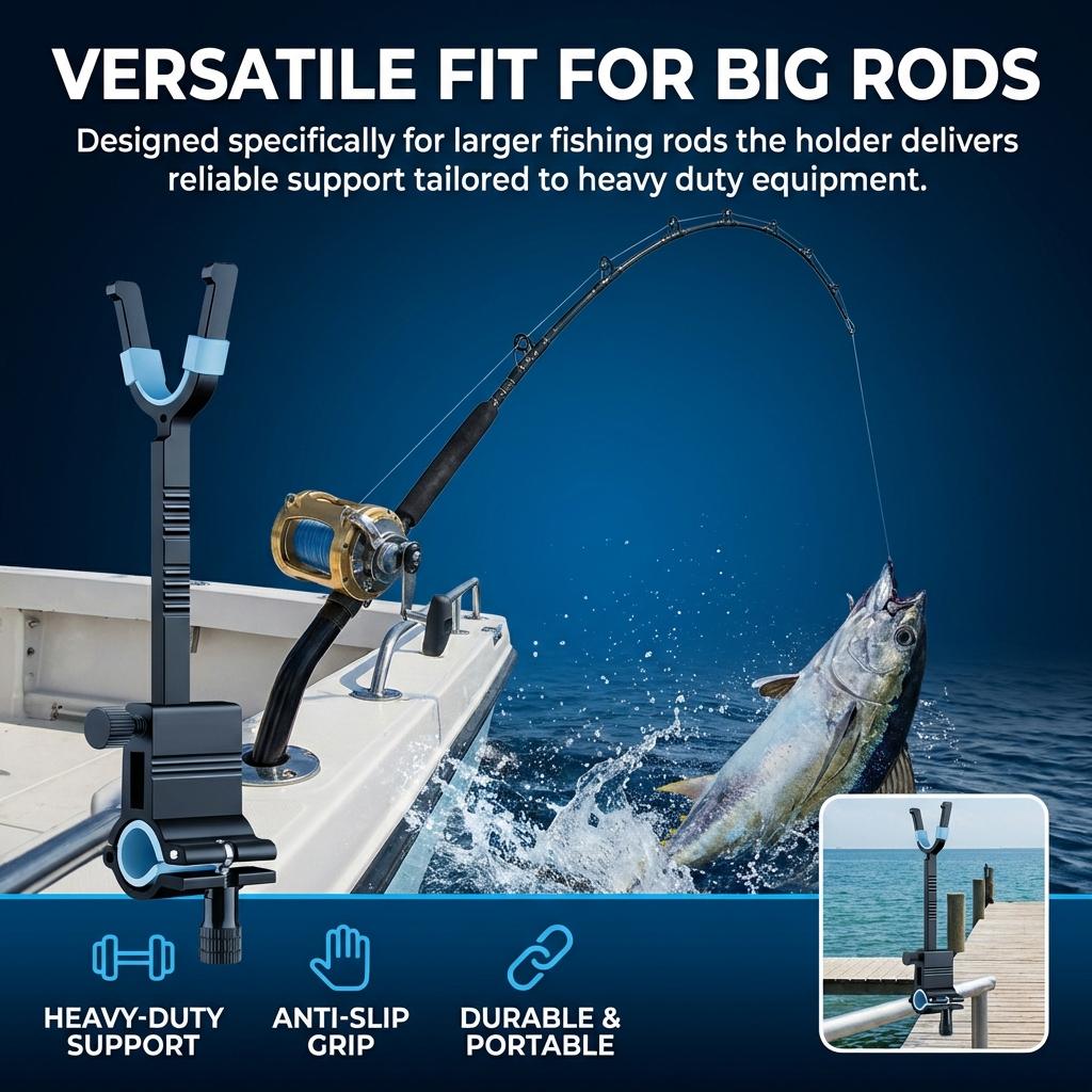Fishing-Rod Holder Anti-Slip Support Accessories For Big Fish Rods Durable And Portable