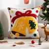 Pillow Cover Does Not Contain Core, Towel Embroidered Santa Claus Snowflake Pillow Cover, Light Luxury Simple Sofa Cushion Cover