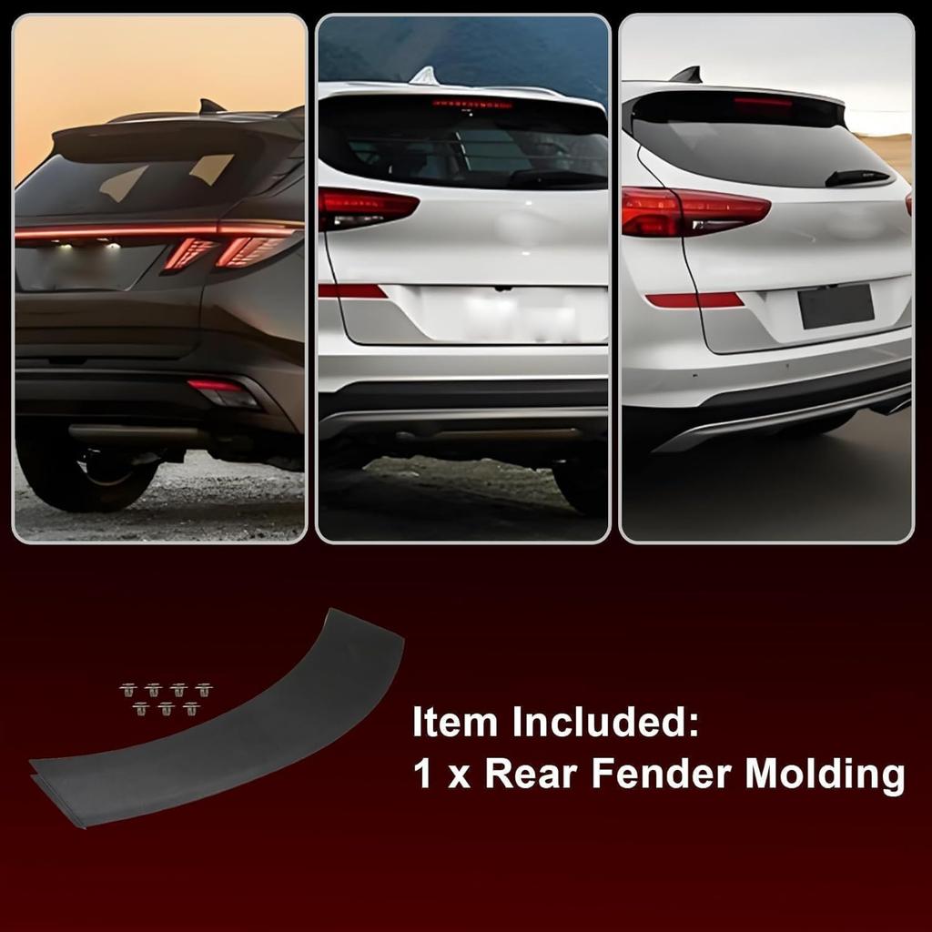 FZJDSD Black Rear Right Side Fender Molding Wheel Flare Garnish 87742-D3000CA Compatible with Hyundai Tucson 2016-2021