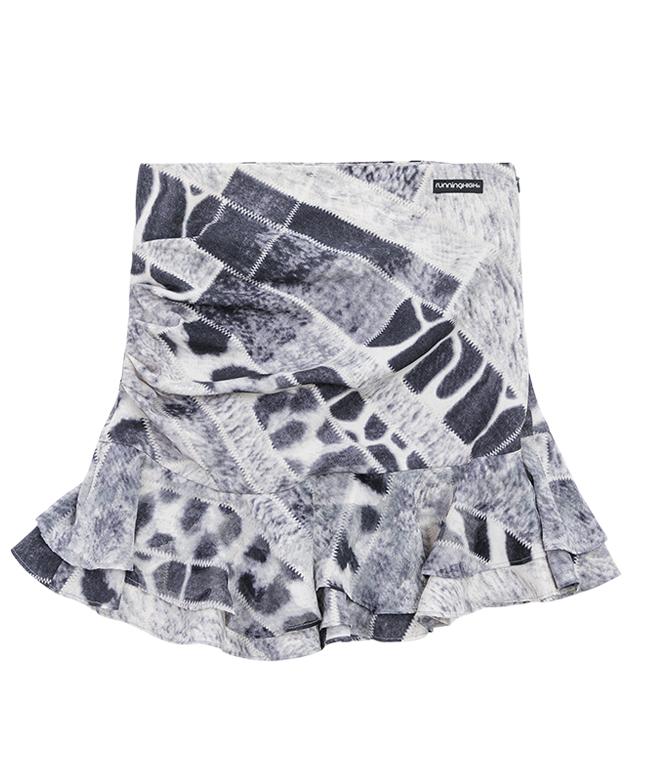 Leoninghai Draping Frill Skirt [Gray]