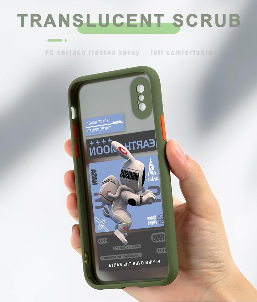 Knapsack Astronaut Phone Case for Infinix iPhone 14 13 12 11 Pro Max Samsung Galaxy S20 FE A52 S23 Slim Matte Back Cover Lens Protection Cases