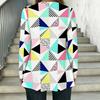 Women Plus Size Square Collar Long Sleeve T Shirt Double Layer Front Clay Tone Harvest Floral Printed Loose Top