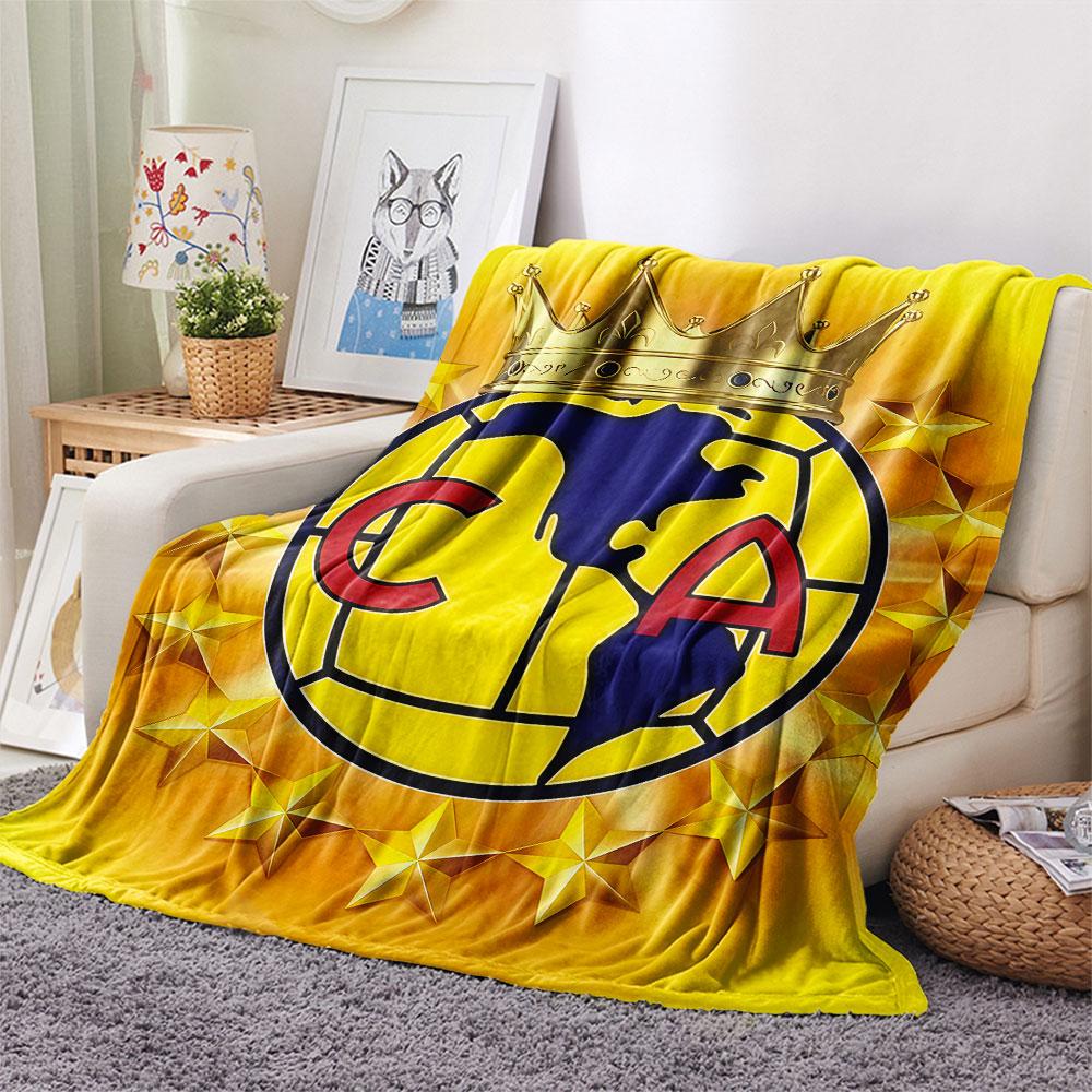 1PC Club America Patterned Flannel Blanket Suitable For All Seasons for Home Decor Warmth and Comfort Gifts Holiday Present