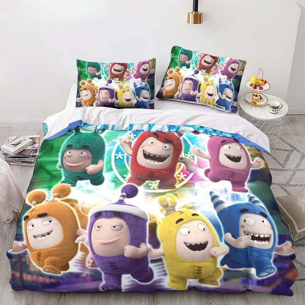 3D Printed High-quality Cartoon Down Duvet Cover for Children, Adults, Modern Ultra-fine Fiber Duvet Cover with Zipper and Pillo