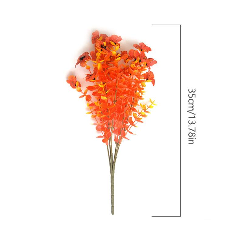 Orange-red Lavender Violet Persian Leaf Orchid 7 Fork Eucalyptus Wild Mountain Chrysanthemum