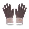 Thicken Knitted Full Finger Gloves Solid Color Wool Touchscreen Mittens Warm Plush Soft Gloves for Autumn Winter Cycling Driving