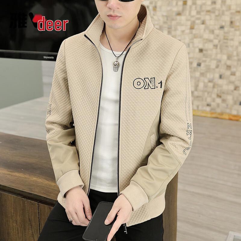 Yalu Men s Casual Stand-Up Collar Jacket L хаки