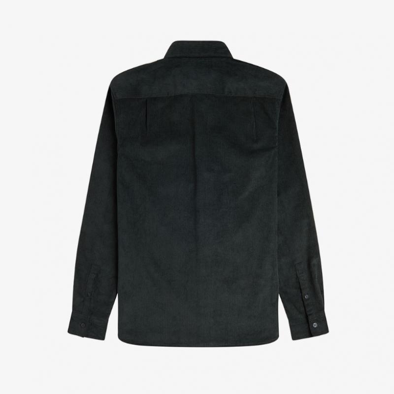 Fred Perry Corduroy Shirt Night Green Afpm2438726 Q20