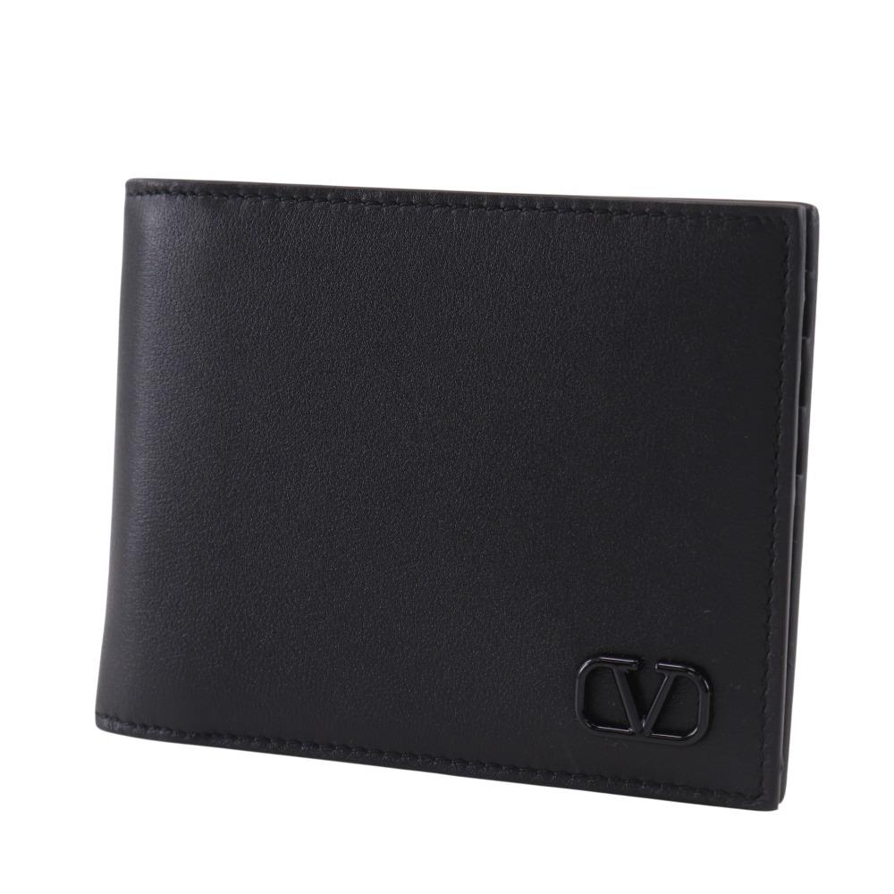 Valentino Garavani Bifold Bill Compartment 2Y2P0P32ZQU With Money Clip Black Calfskin Mens Used