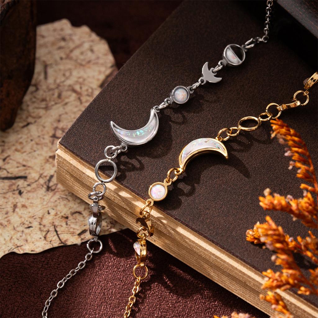 European and American Moon Crescent Gift Simple and Fashionable Gold Silver Bracelet Plated with 18k Gold Color Preserving